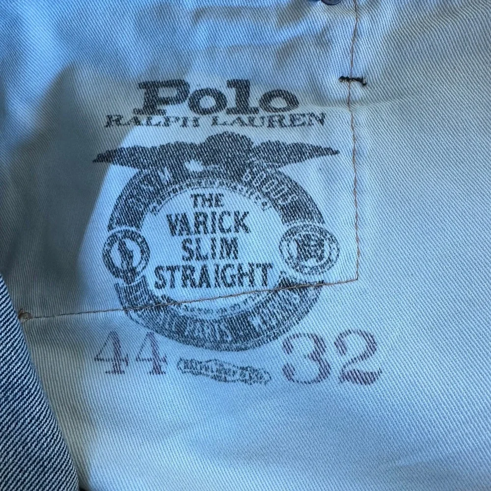 NEW Polo Ralph Lauren Varick Slim Straight Jeans Mens 44x32 Blue Graphic